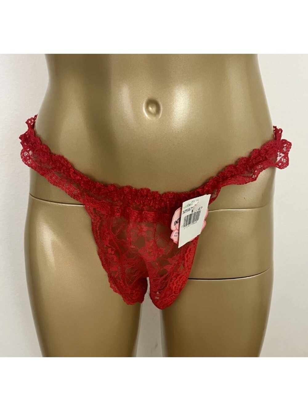 Vintage Intimates by Teri Women's 10 Red Nylon Ruffle Satin Panties NWT